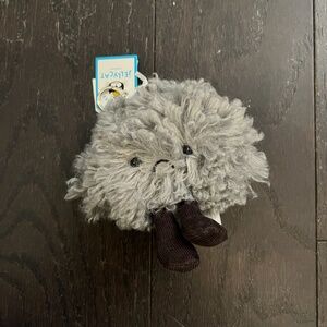 BNWT RARE Jellycat Amuseables Storm Cloud Bag Charm keychain grey stuffed cute